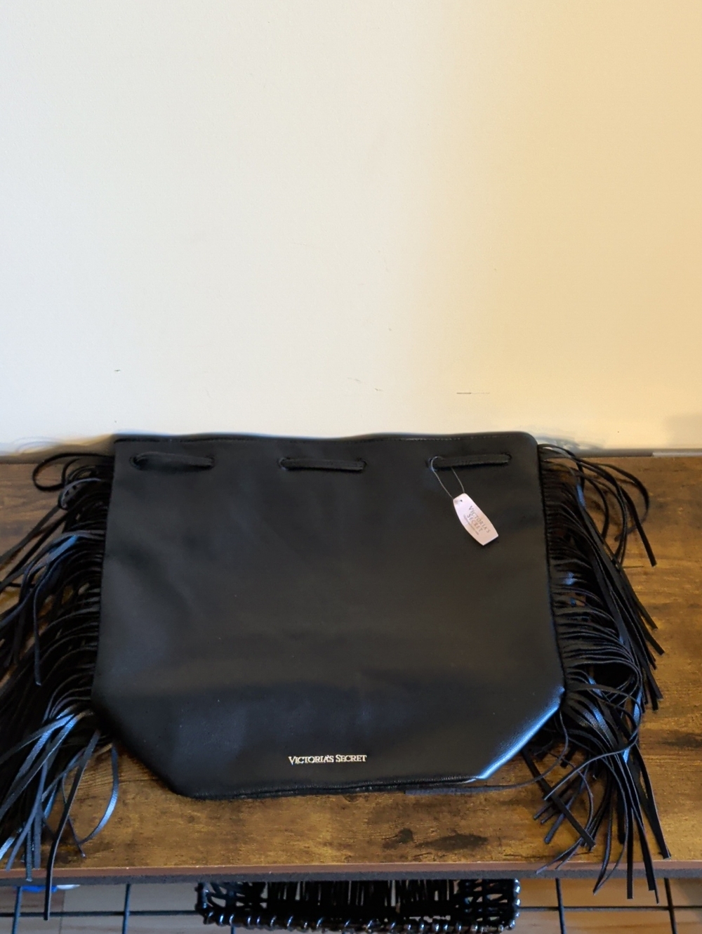Victoria's Secret Black Fringe Tote